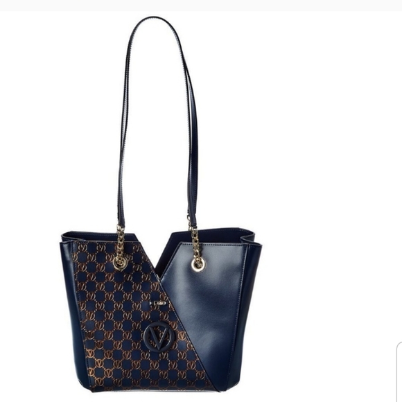 Valentino By Mario Valentino Handbags - Valentino By Mario Valentino Sandrine Monogram Leather Shoulder Bag, Black